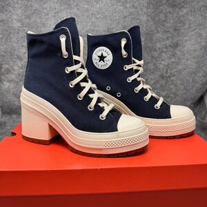 Converse Chuck 70 De Luxe Heel Western High Top Osidian Blue Women Sz 8.5 NWB